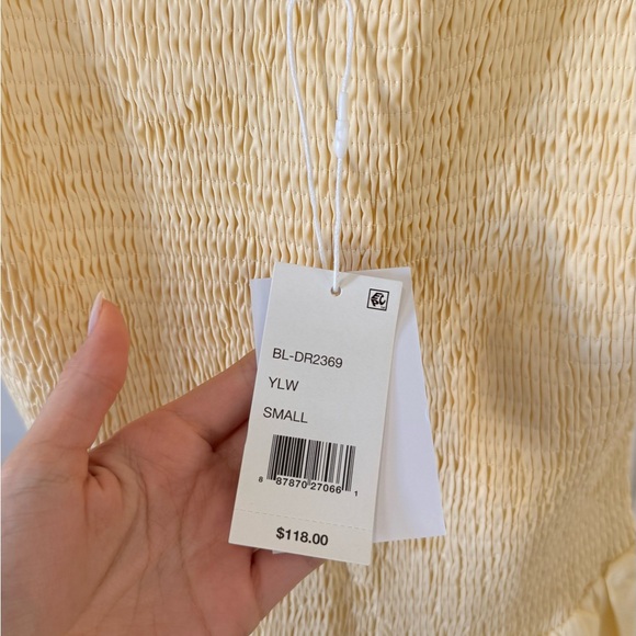 Lucy Paris Hazel Smocked Dropped Waist Yellow Dress - Picture 5 of 5